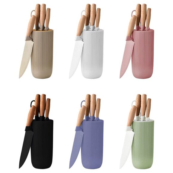 Stainless Steel Kitchen Knives Kitchen Knife Wood Grain (1 Pack(Any Color) - Picture 16 of 16